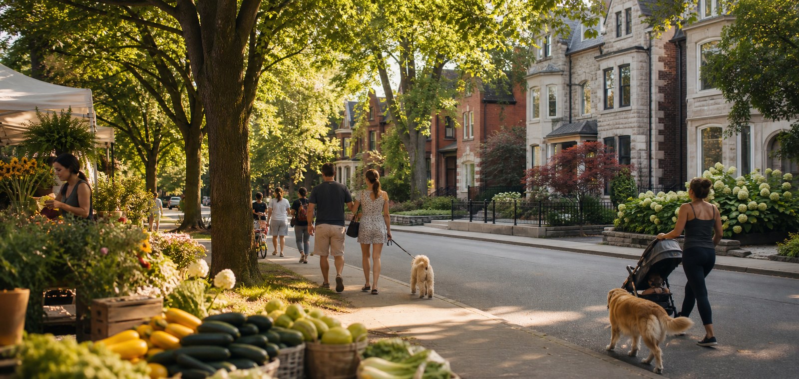 Summer afternoon in a Midtown Toronto neighbourhood