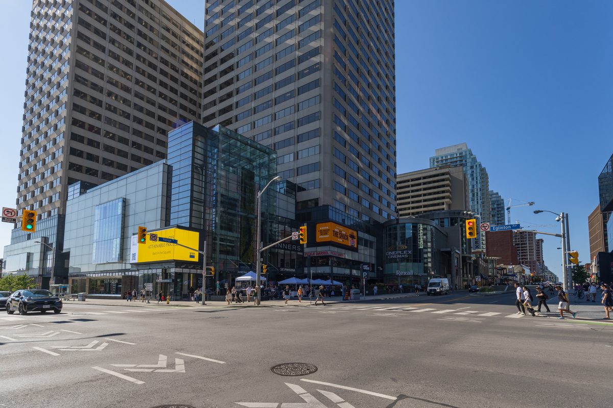 Yonge and Eglinton intersection open and clear, August 2026